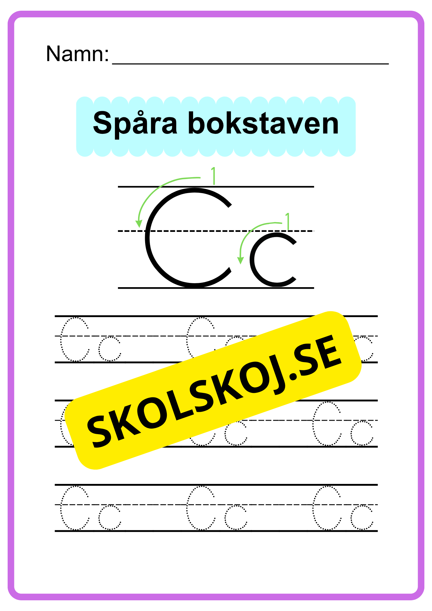 Spåra bokstaven - Hela alfabetet