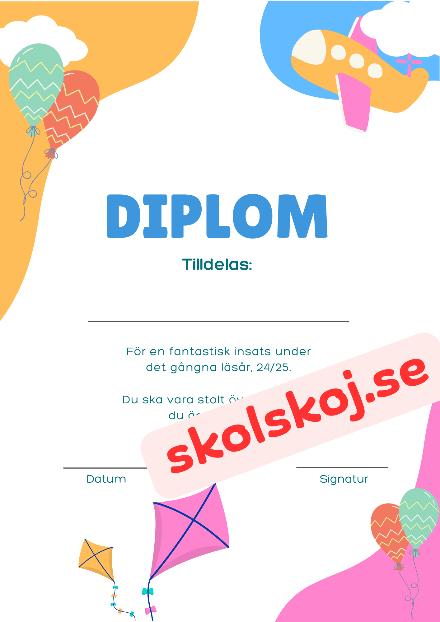 Diplom skolavslutning (4st)