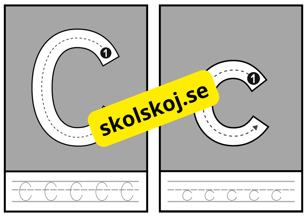 Spåra alfabetet - Flashkort