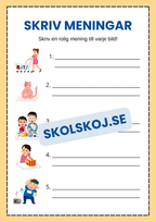 Skriv meningar - Häfte