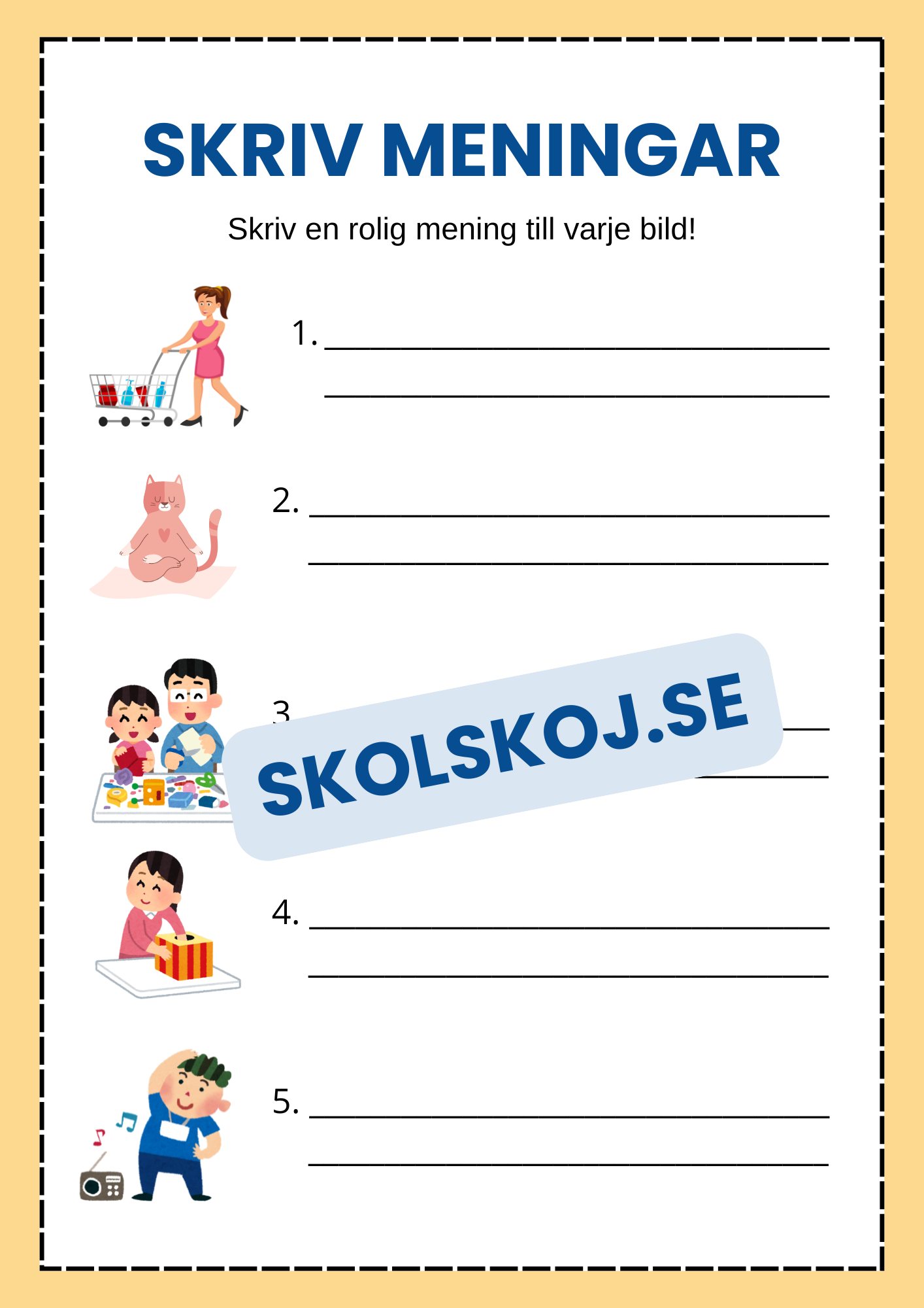Skriv meningar - Häfte