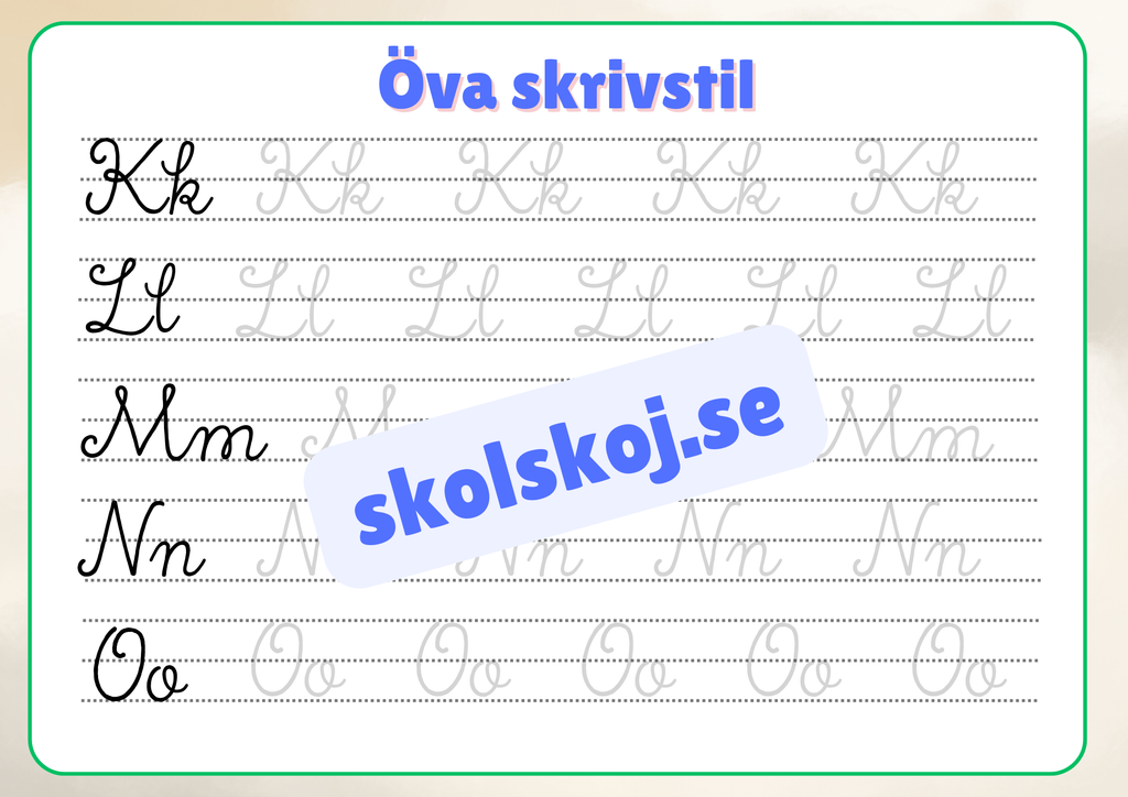 Öva skrivstil - Häfte