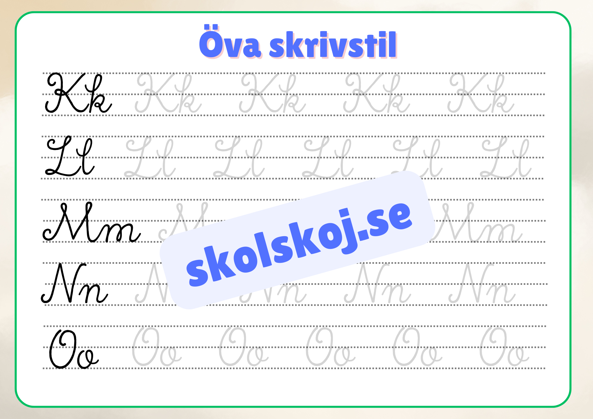 Öva skrivstil - Häfte