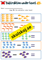 Addition och subtraktion under havet - 0 - 20