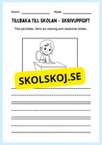 Tillbaka till skolan – skrivuppgift