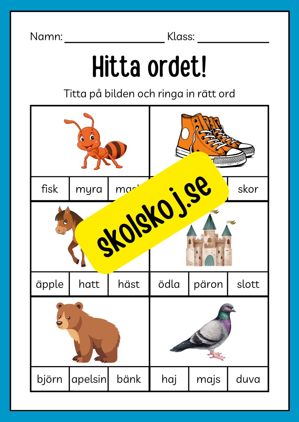 Hitta ordet - Häfte