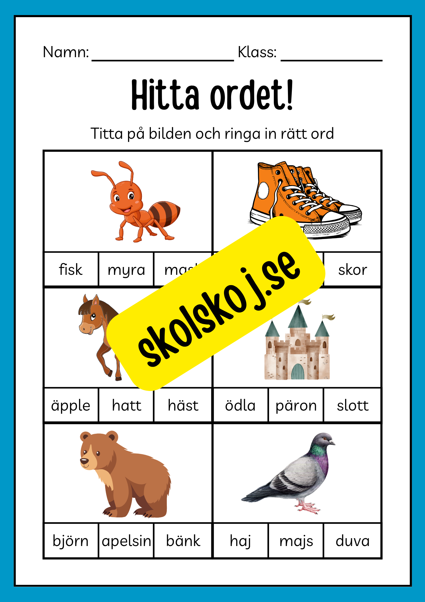 Hitta ordet - Häfte