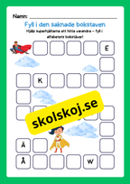 Fyll i alfabetets bokstäver