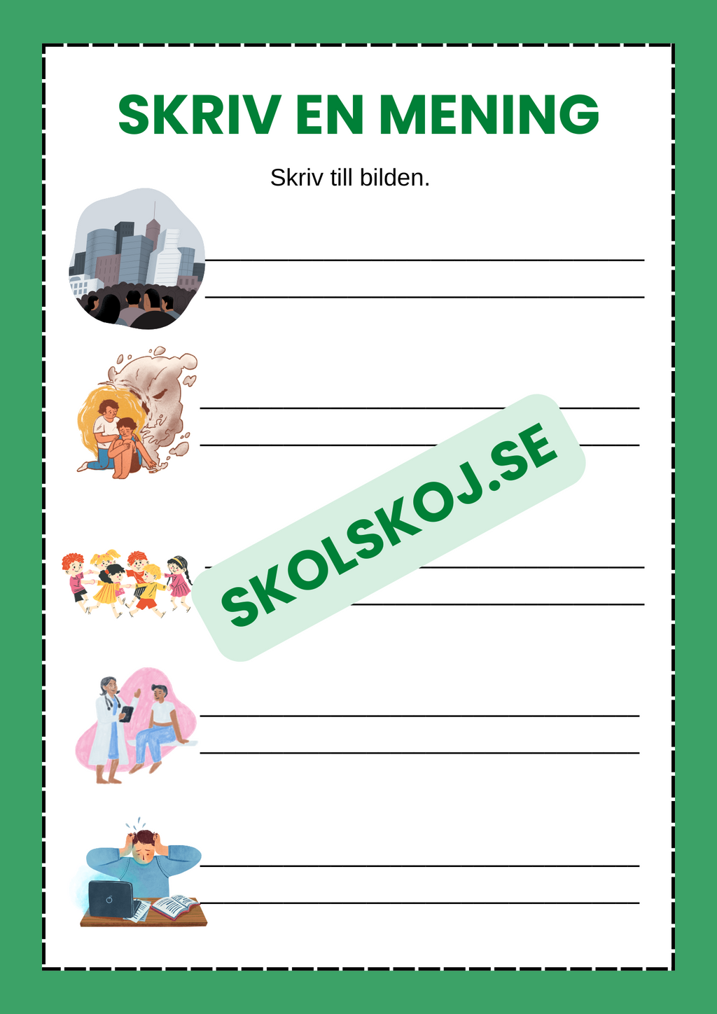 Skriv en mening - Skriv till bilden