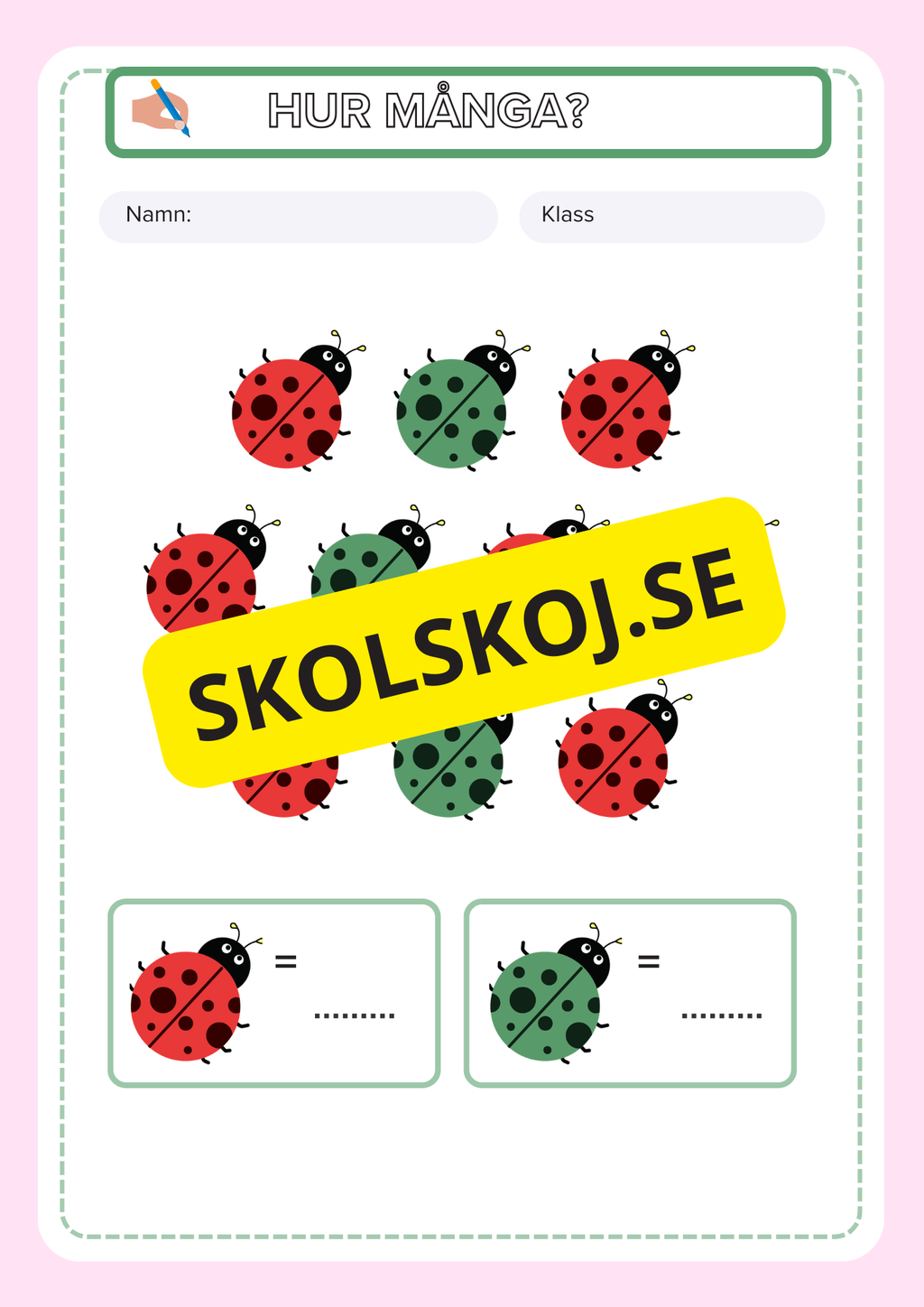 Hur många - Fsk - Årskurs 1