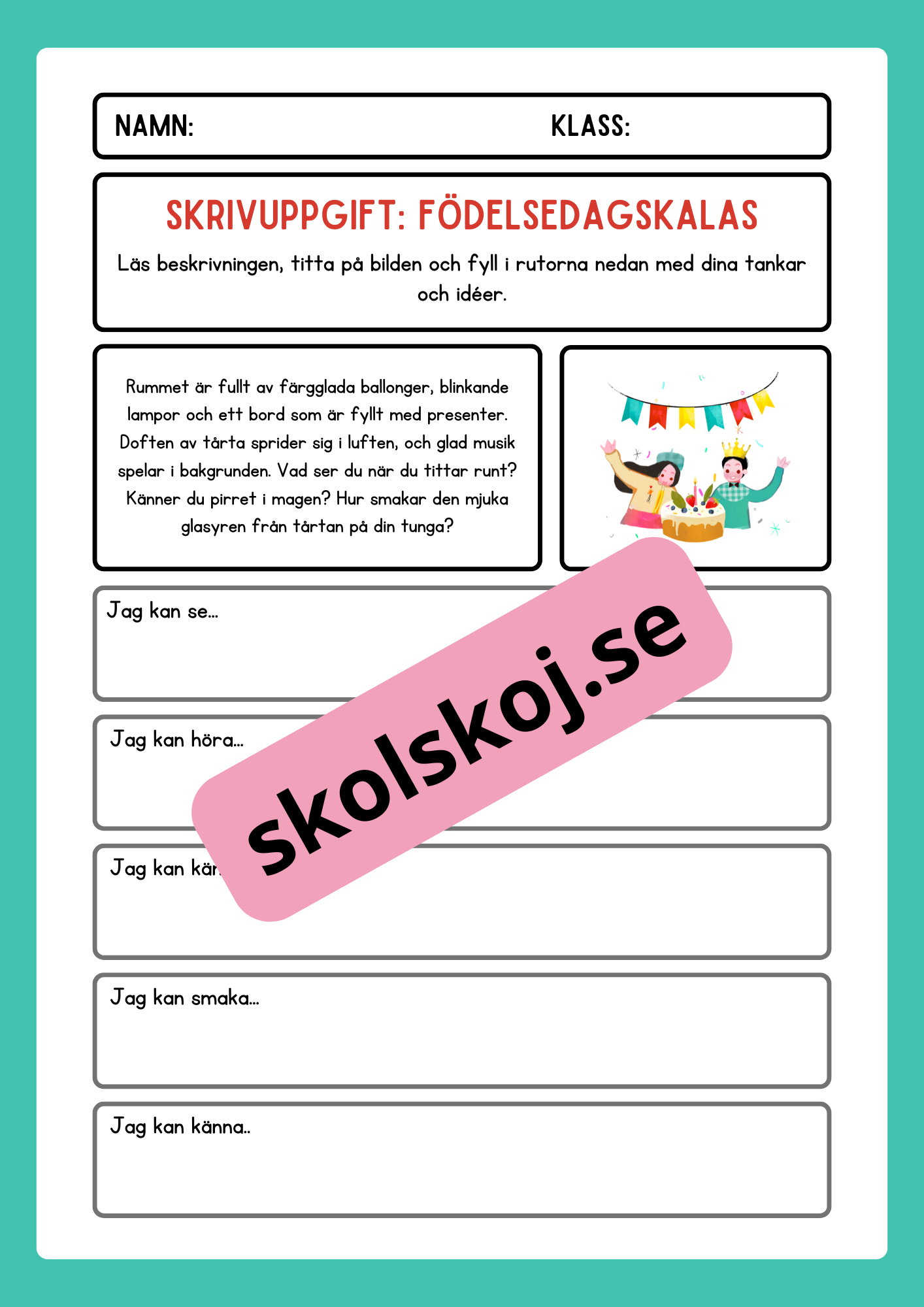 Skrivuppgifter - Hafte - arskurs 3 - 6