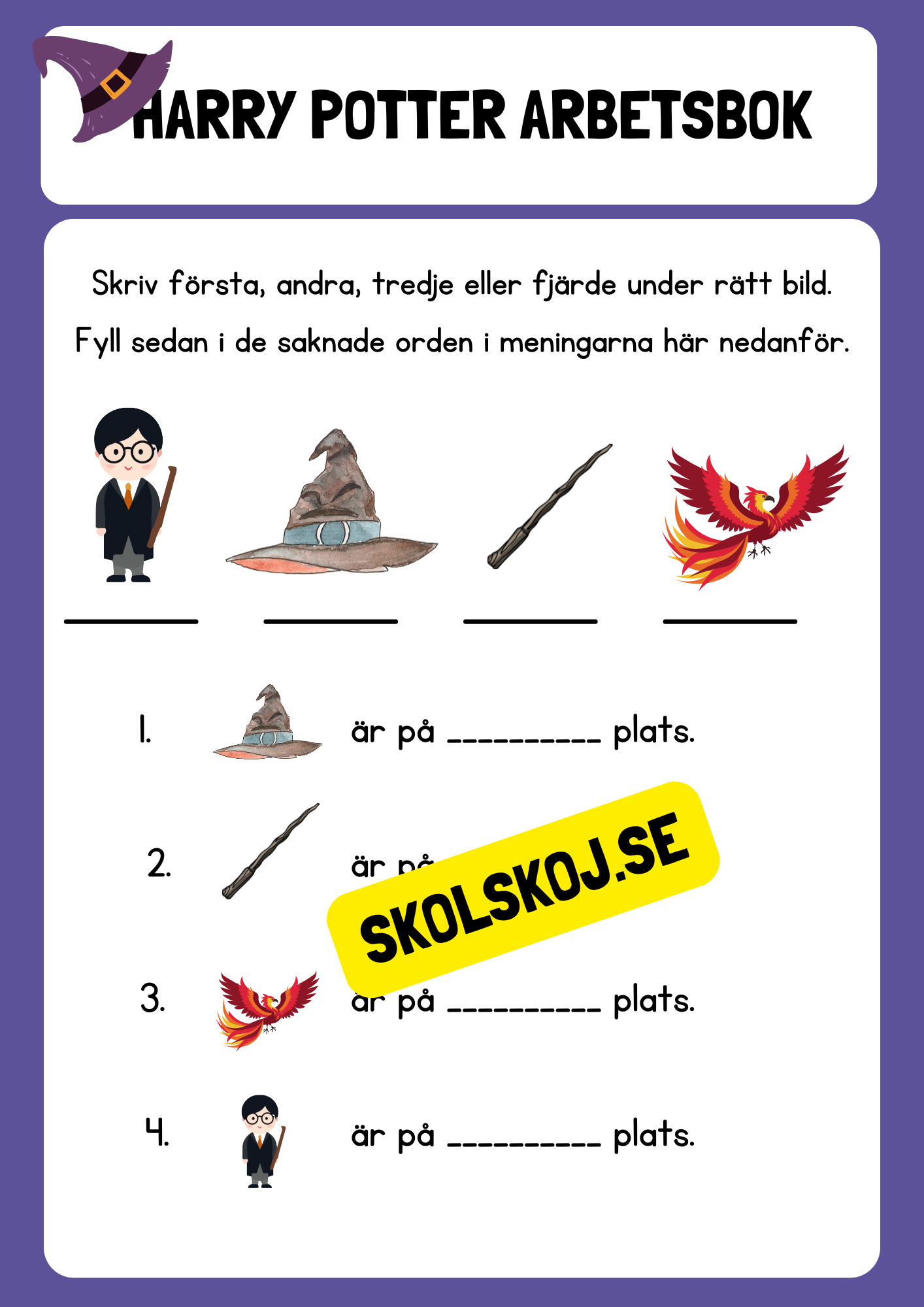Harry potter - Arbetsbok (21 s) - Fk - Åk 2