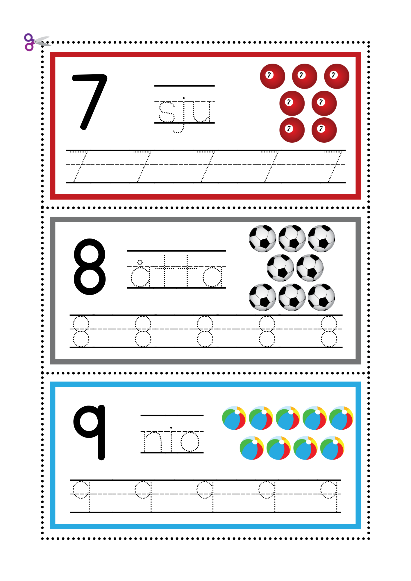 Spåra siffror Mattekort 1 - 20
