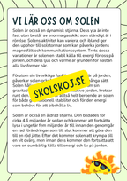 Vi lär oss om solen - Årskurs 3 - 6 - Häfte