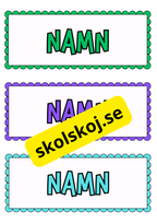 Namnskyltar - A4 - Redigerbara