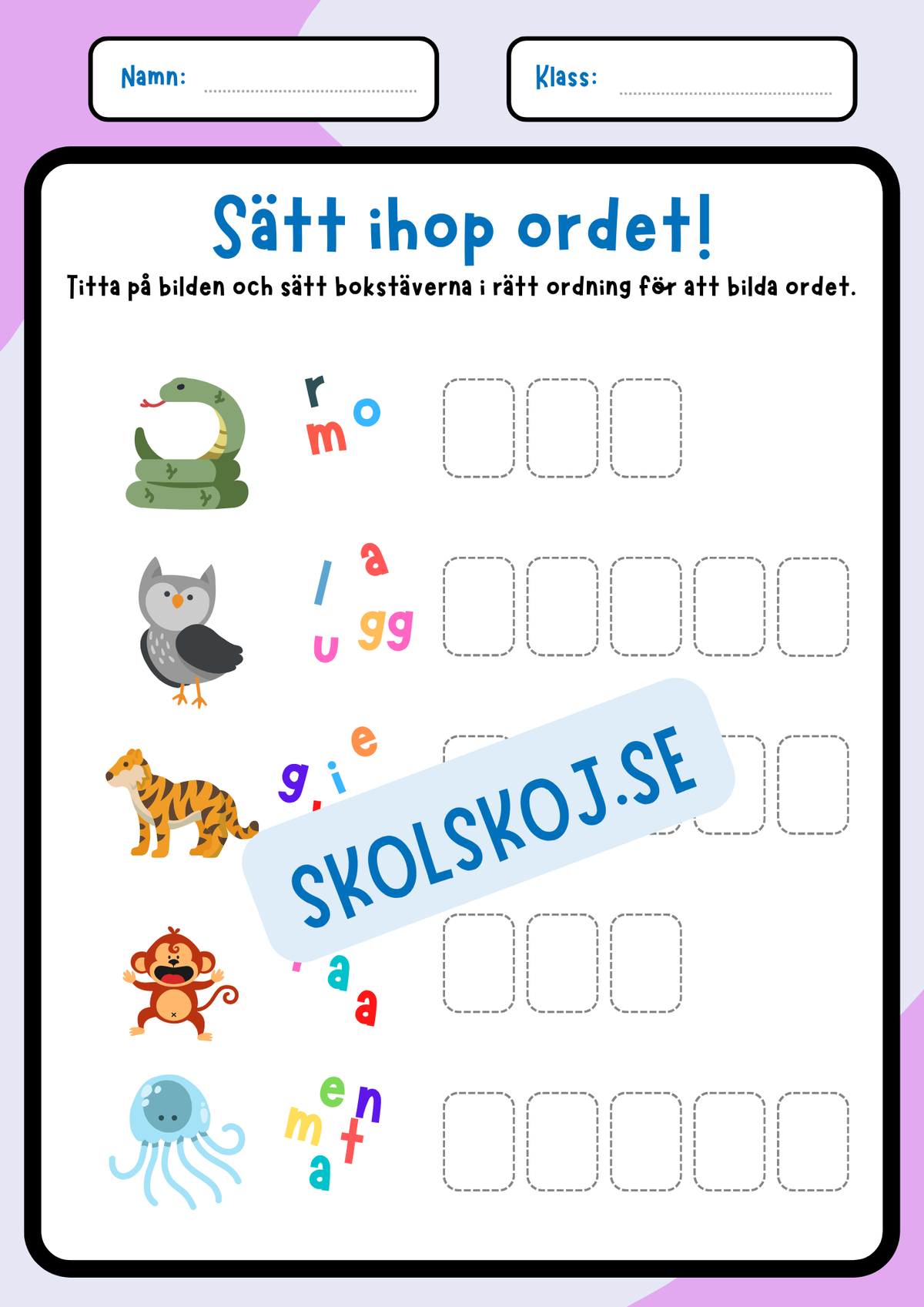 Sätt ihop ordet