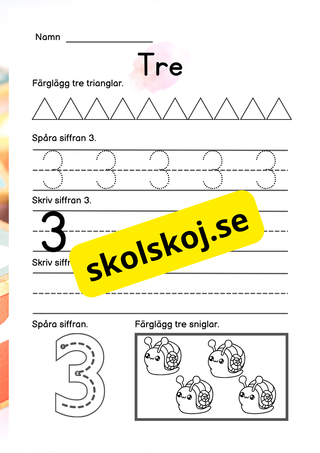 Vi lär oss siffror 1 - 10 - Häfte