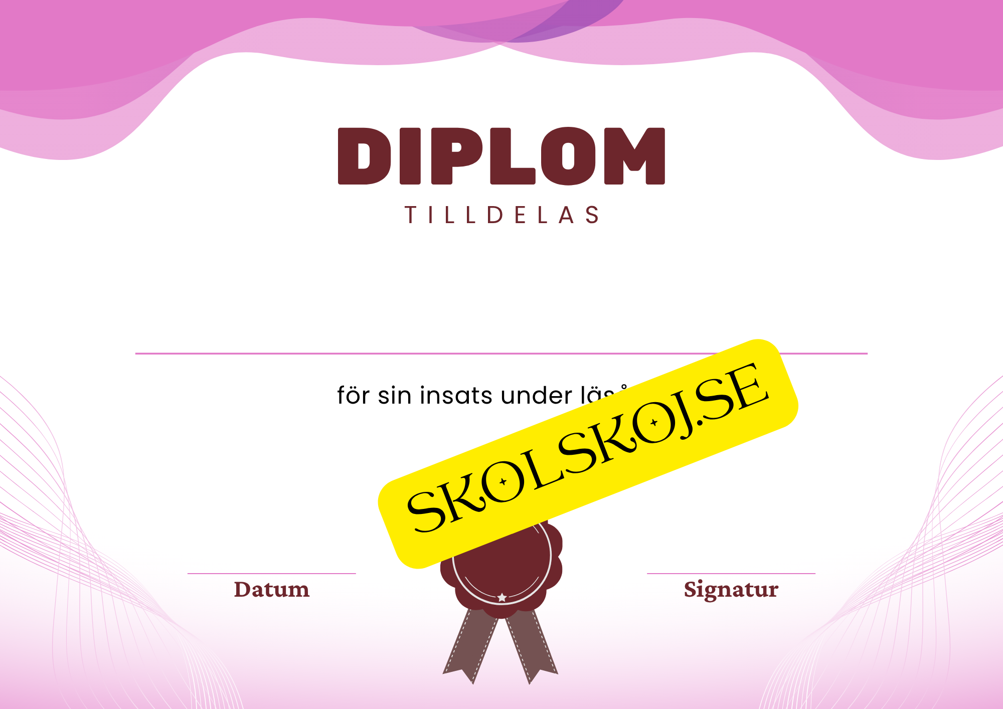 Sju olika diplom - Skolavslutning