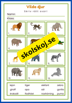 Jag lär mig skriva djur