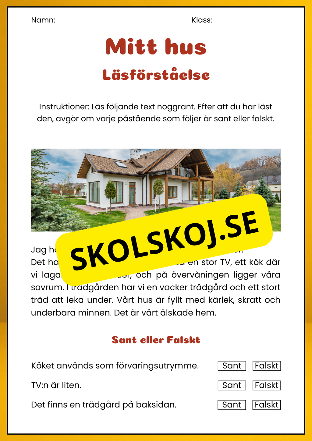 Läsförståelse - Årskurs 3