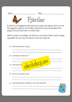 Enkel läsförståelse - Tema insekter