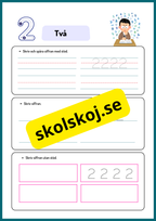 Skriv och spåra siffror med och utan stöd - 0 - 10