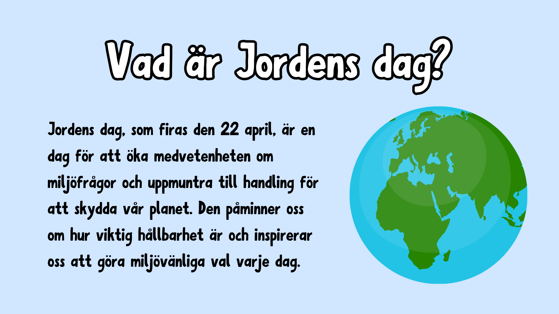 Jordens dag - Häfte + frågor