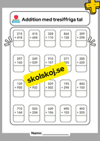 Addition och subtraktion med tresiffriga tal