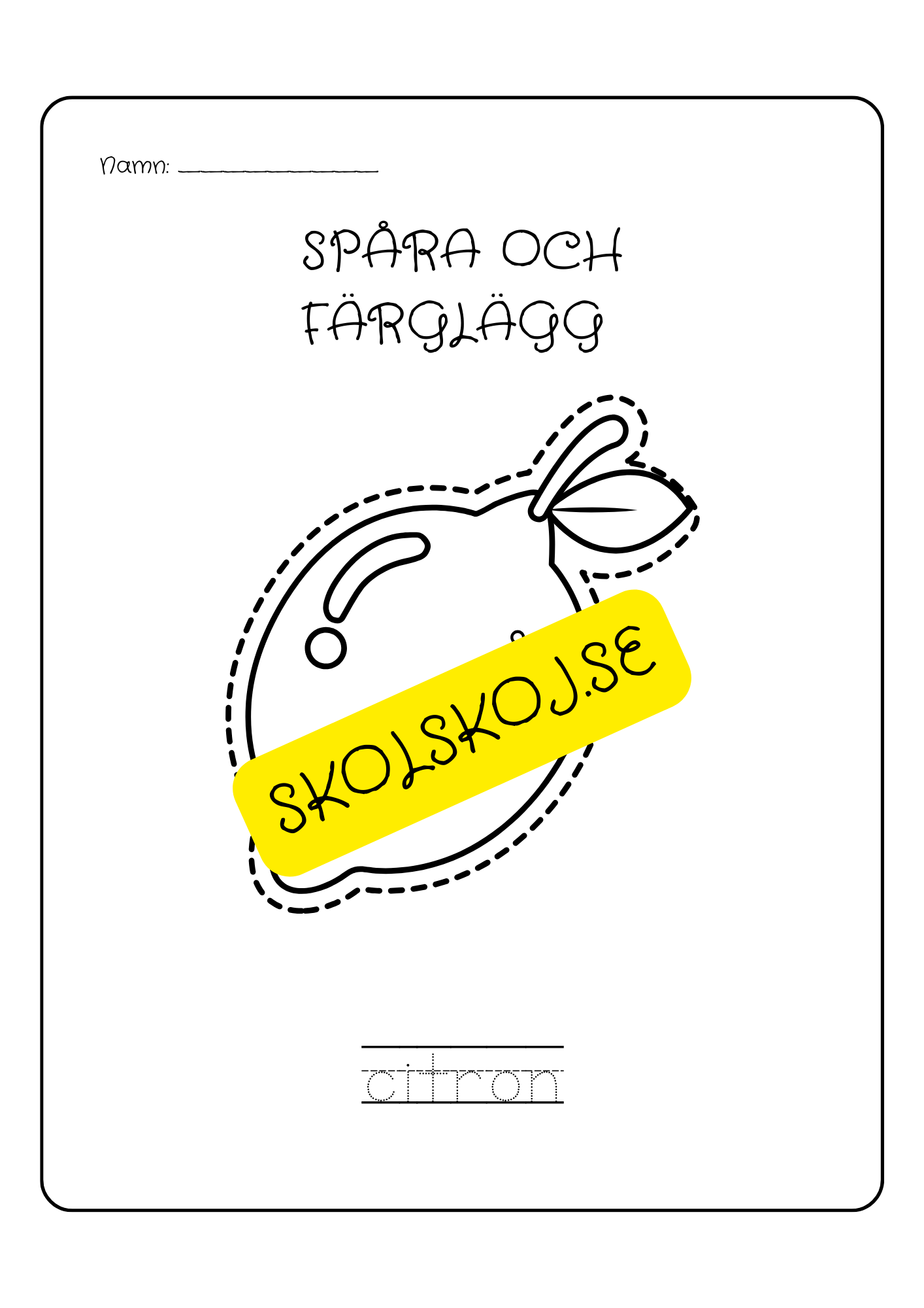 Spåra och färglägg - Tema frukter