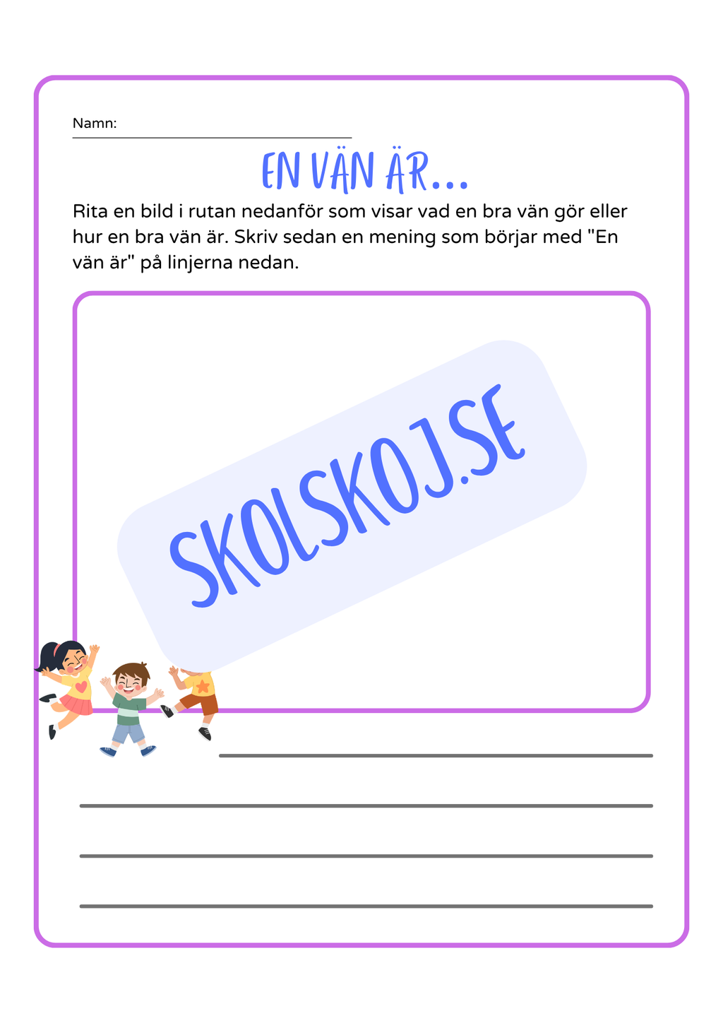 En vän är - Häfte