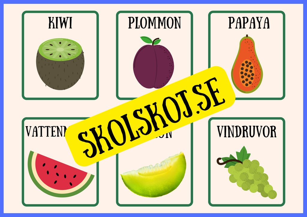 Flashkort - Frukter