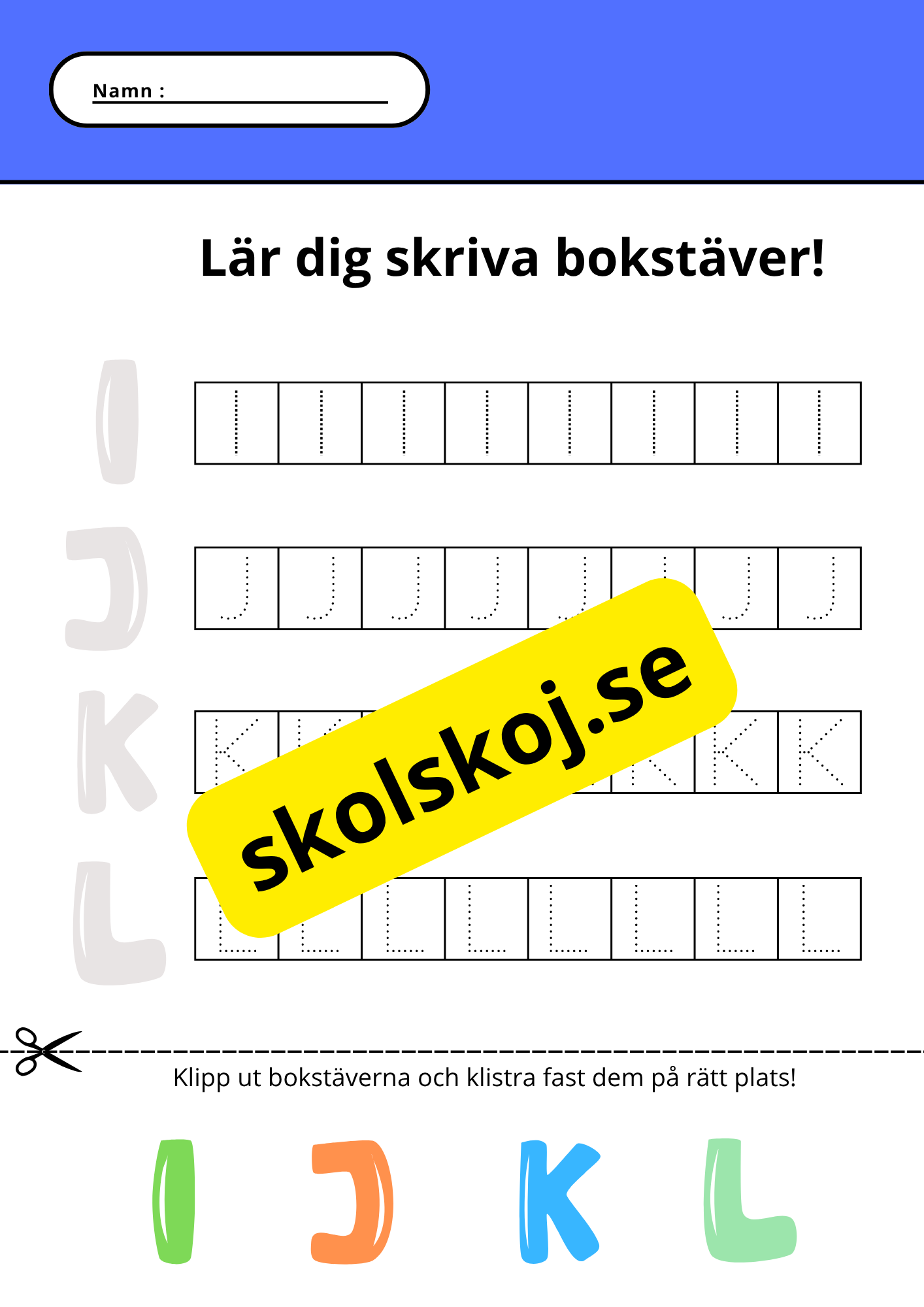 Lär dig skriva bokstäver - Hela alfabetet