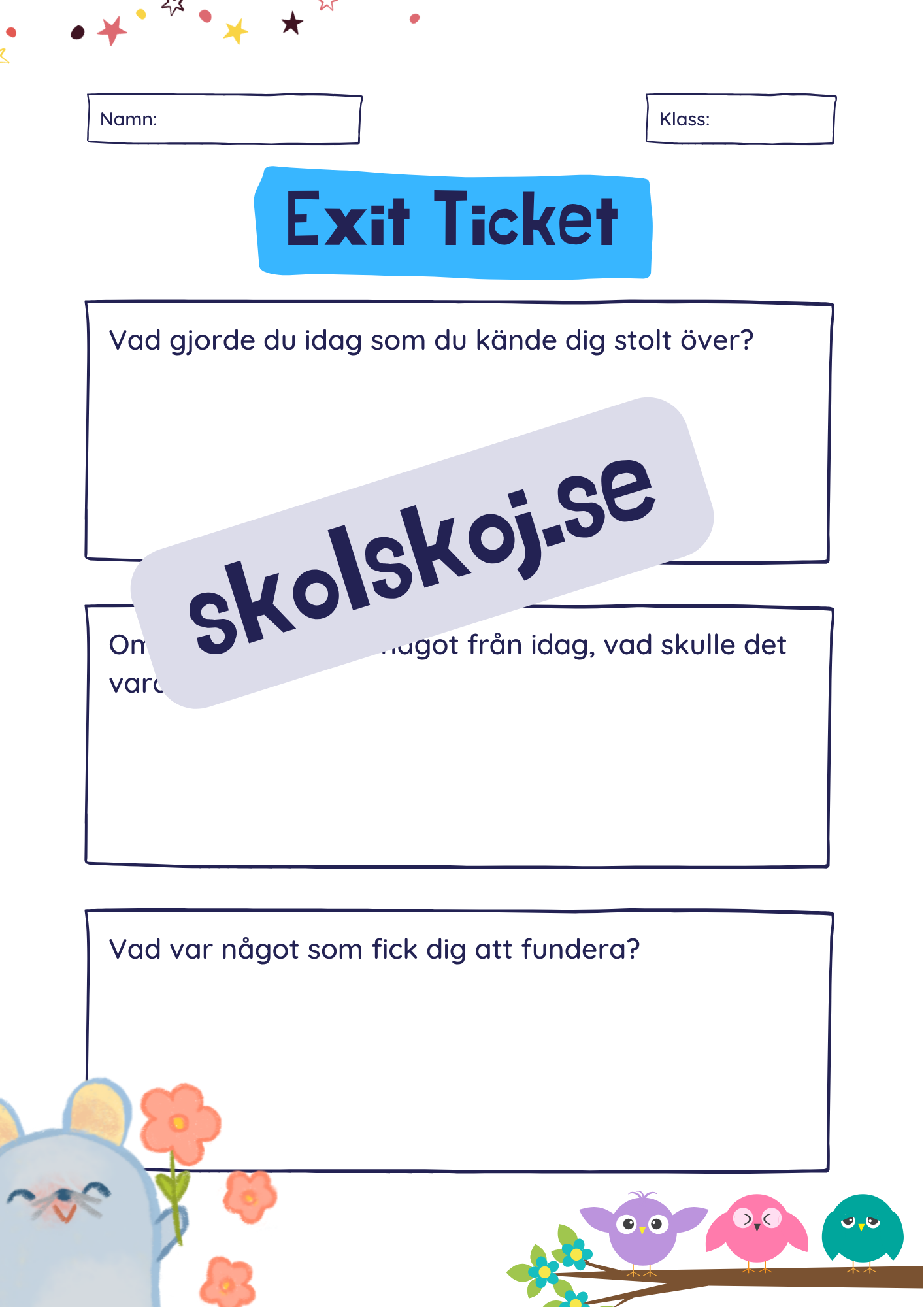 Exit ticket - 8 sidor