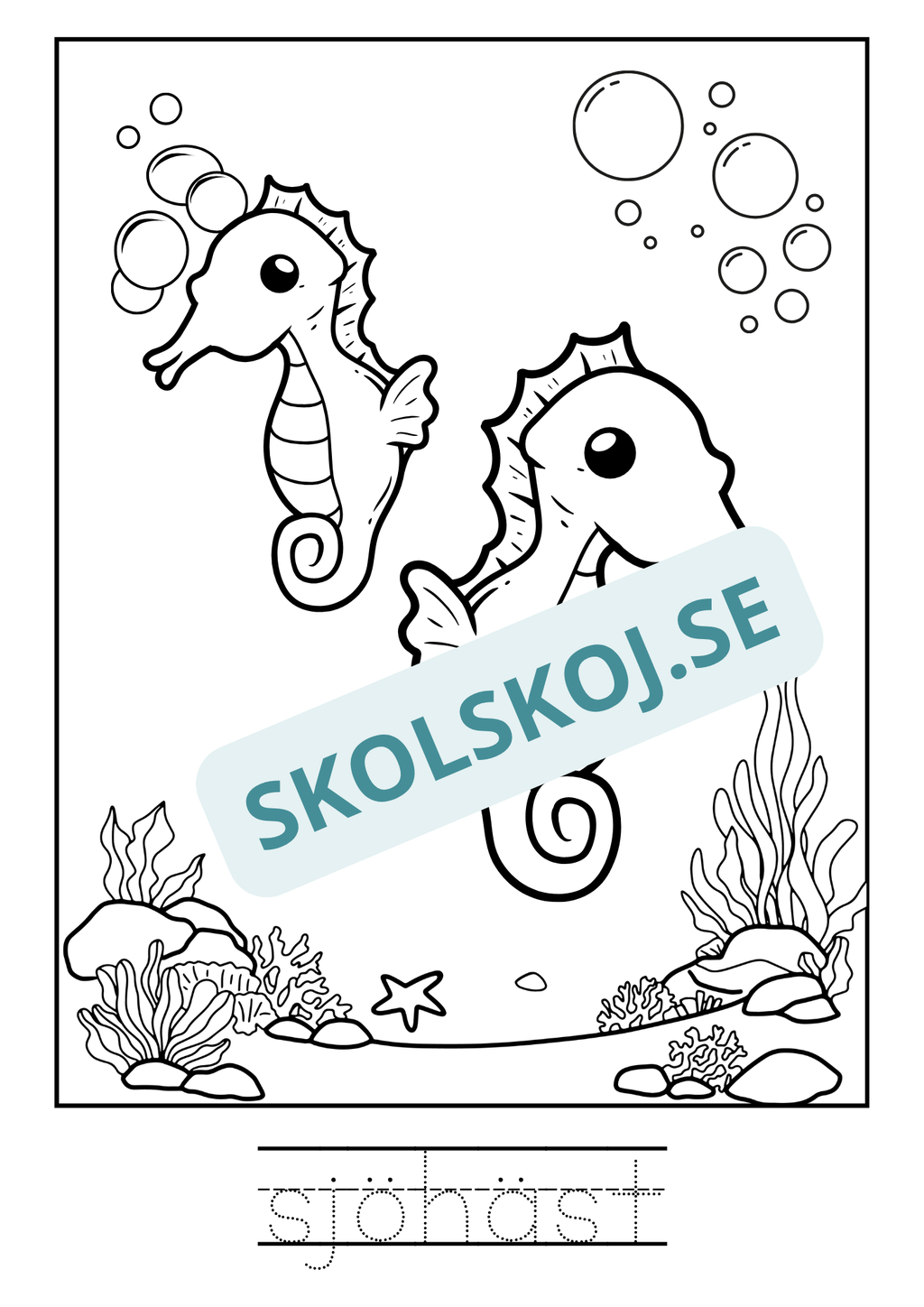 Kompisar i havet - Målarbok
