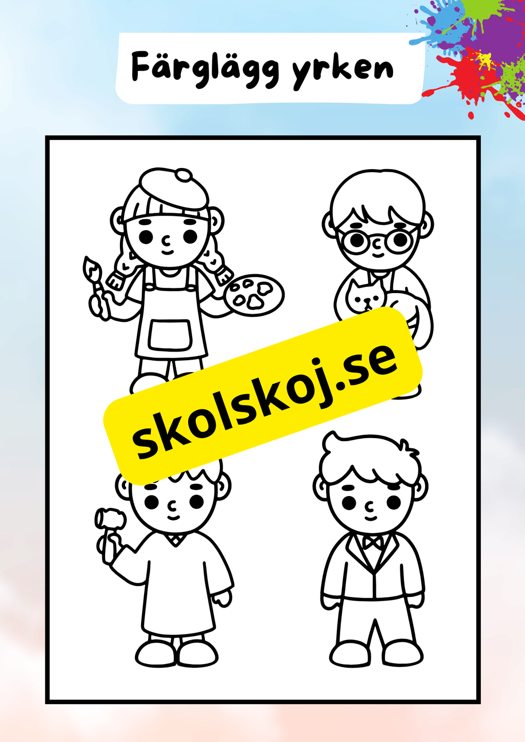 Färglägg yrken