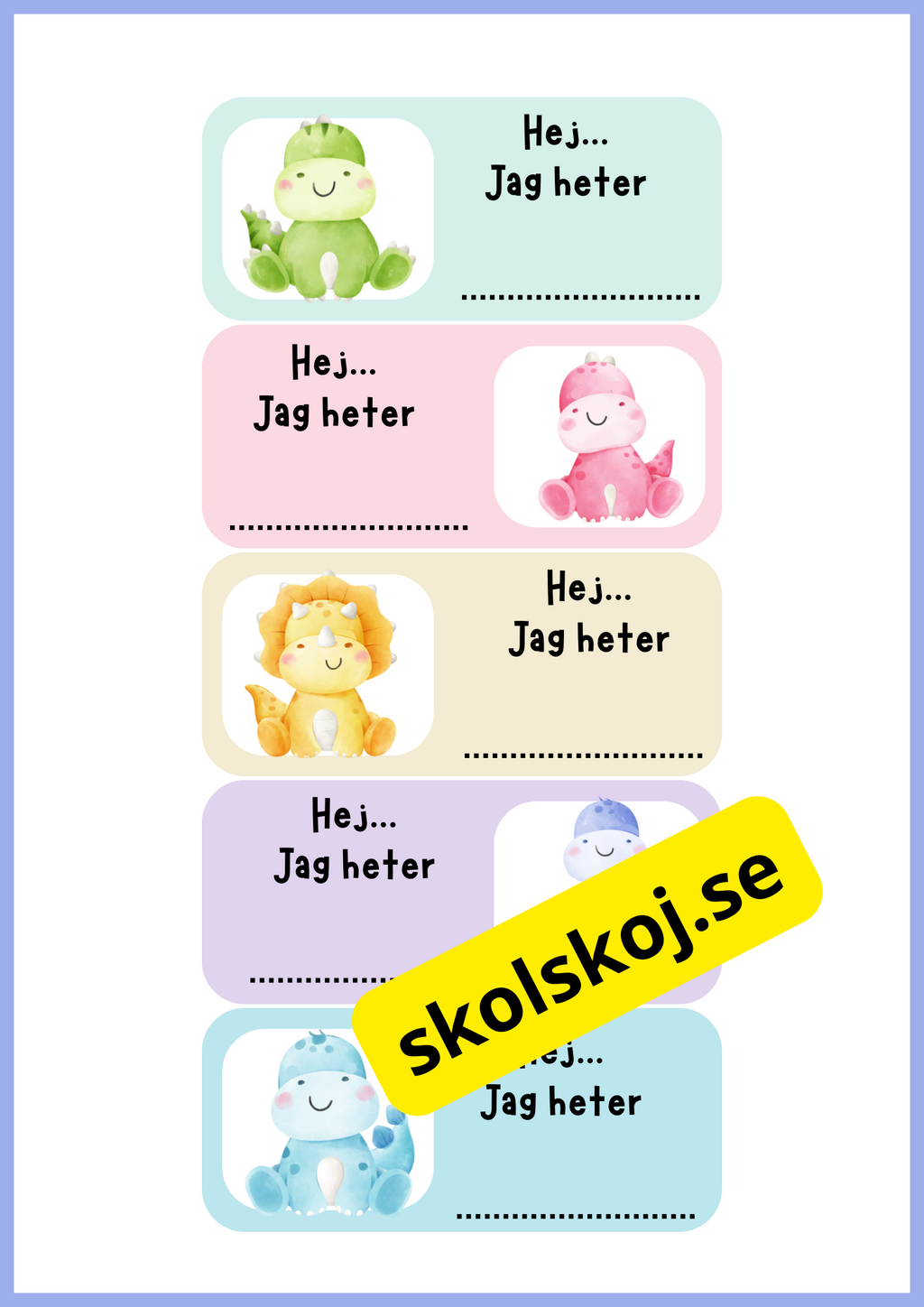 Namnskyltar - Dino