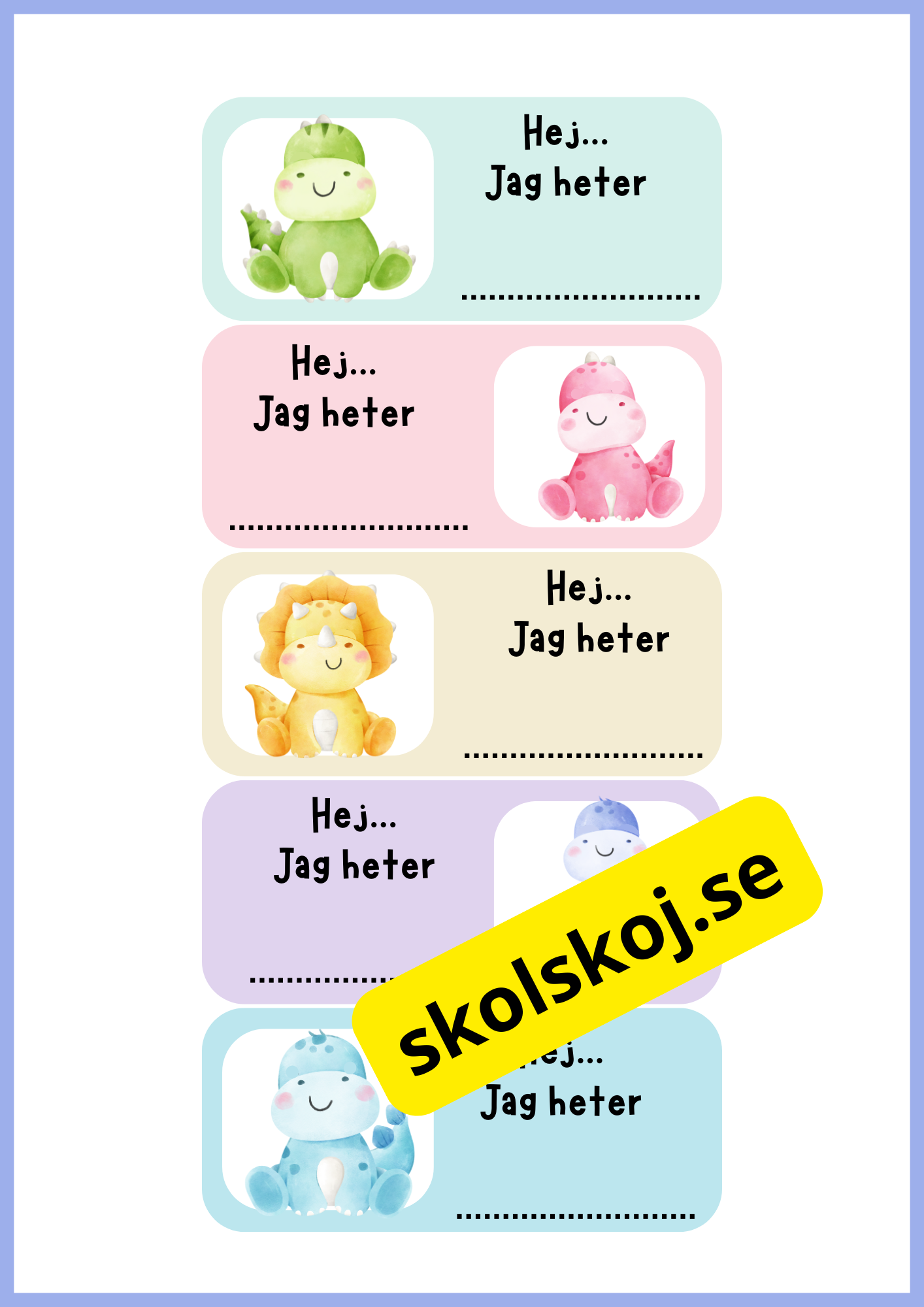 Namnskyltar - Dino