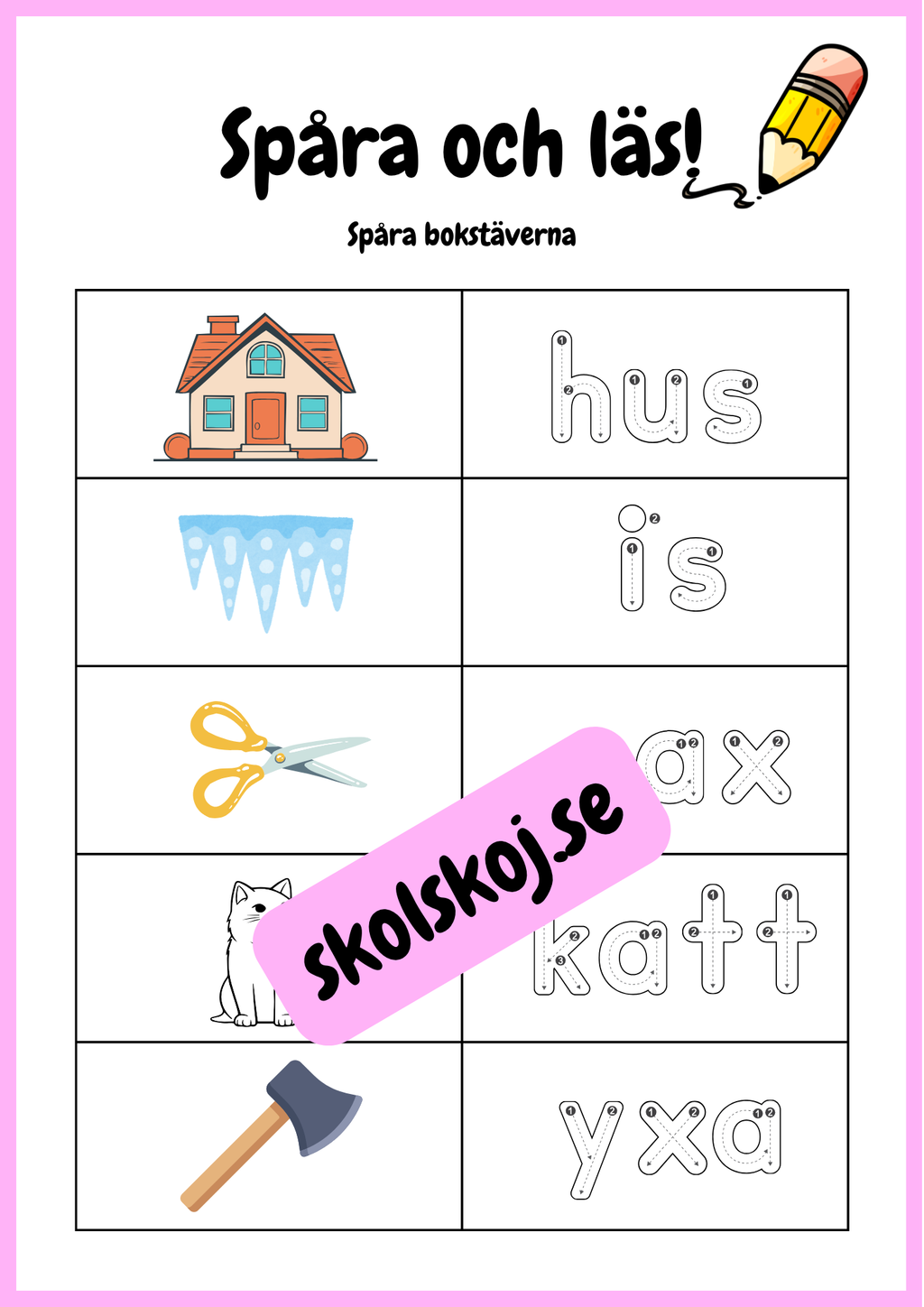 Spåra och läs - Spåra bokstäverna