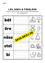 Häfte - Läs, skriv & färglägg