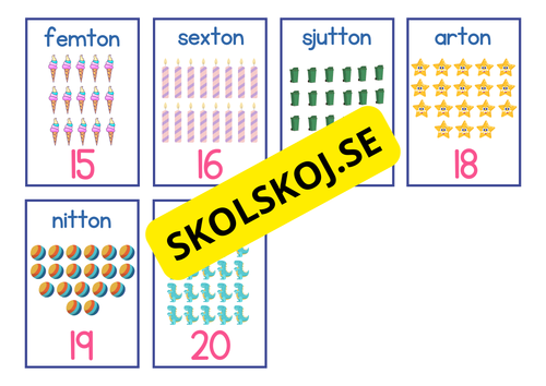 Flashkort 0 - 20 - A5 format