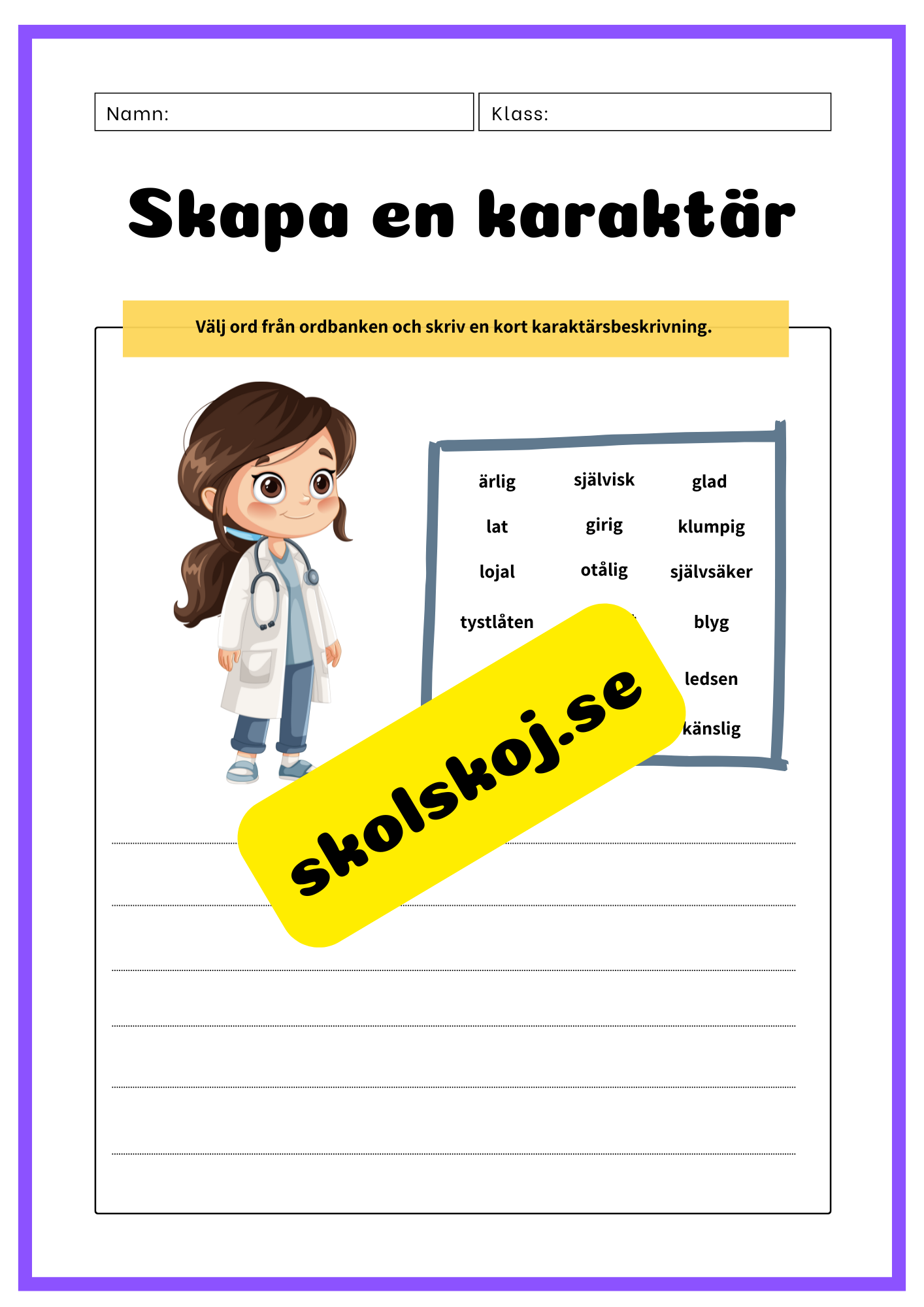 Skapa en karaktär