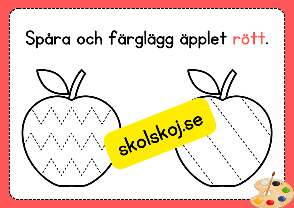 Spåra och färglägg frukter