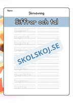 Siffror och tal - Skrivövning