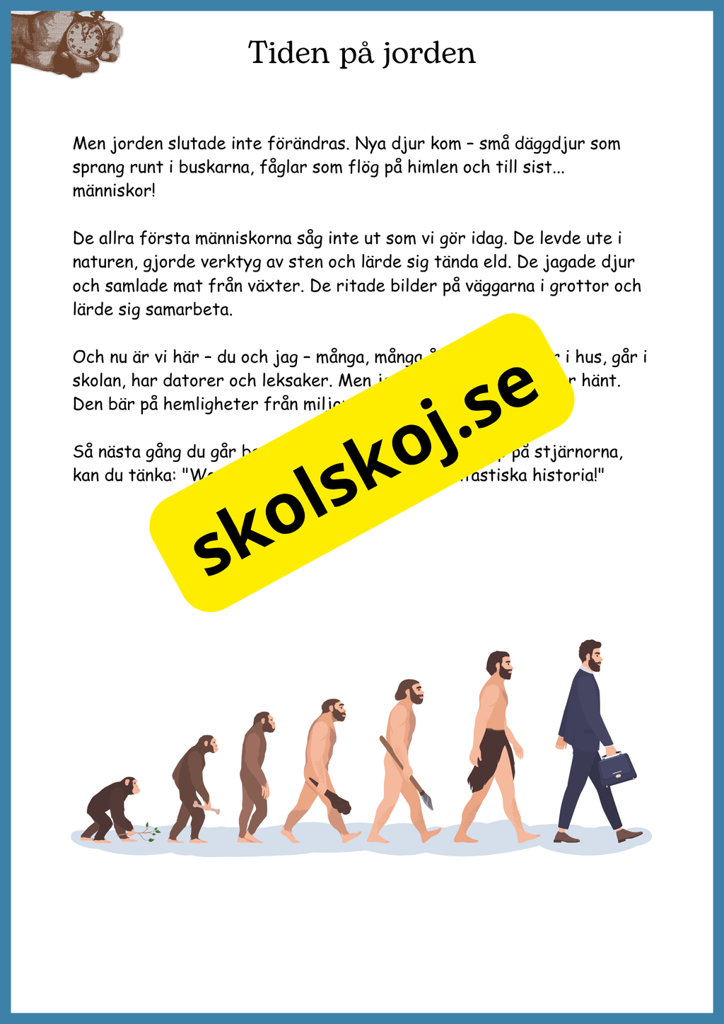 Livets fantastiska resa på jorden - Fakta + frågor - Åk 4 - 6