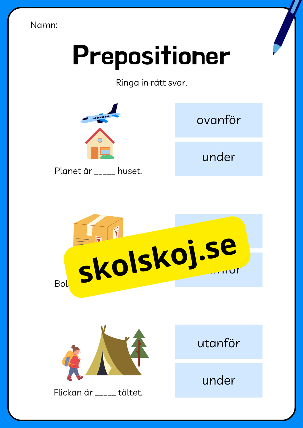 Prepositioner - Häfte