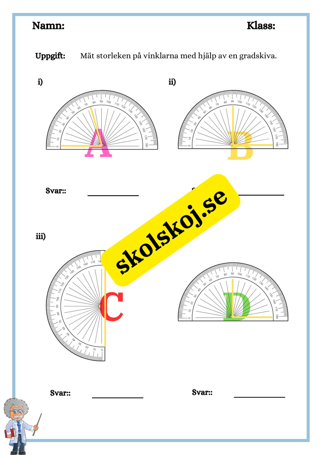 Att mäta vinklar - Årskurs 4 - 6