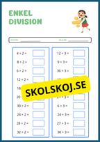 Häfte - Enkel division