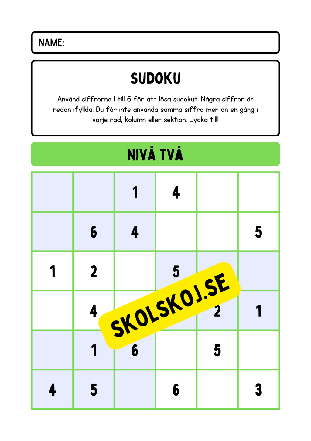 Sudoku matematik + Facit