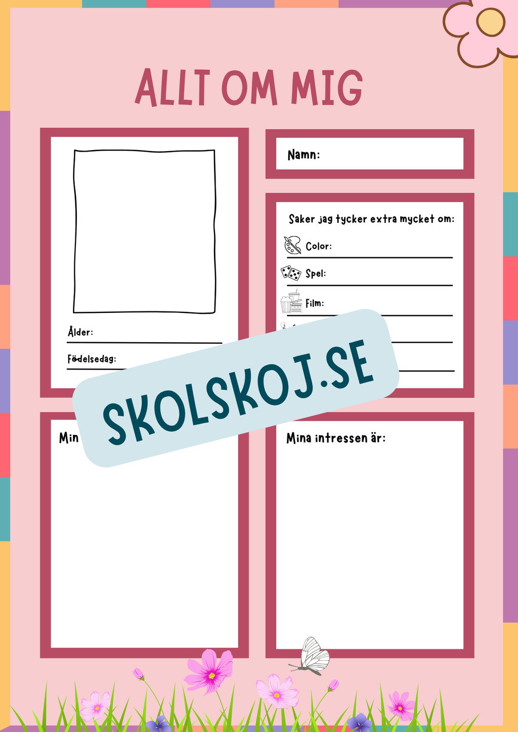Allt om mig - Häfte - 5 sidor
