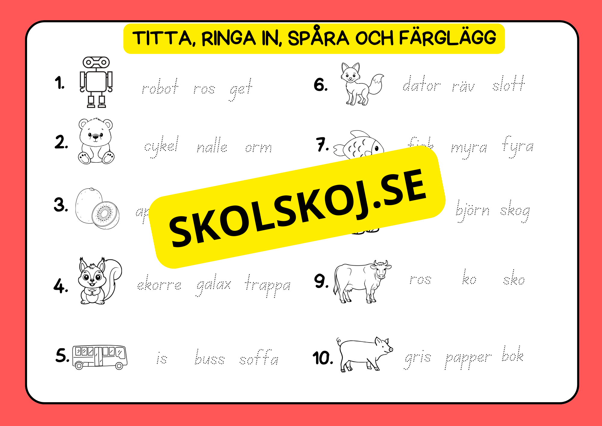Titta, ringa in, spåra och färglägg